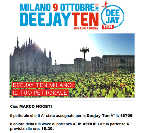 Pettorale per la DJ Ten