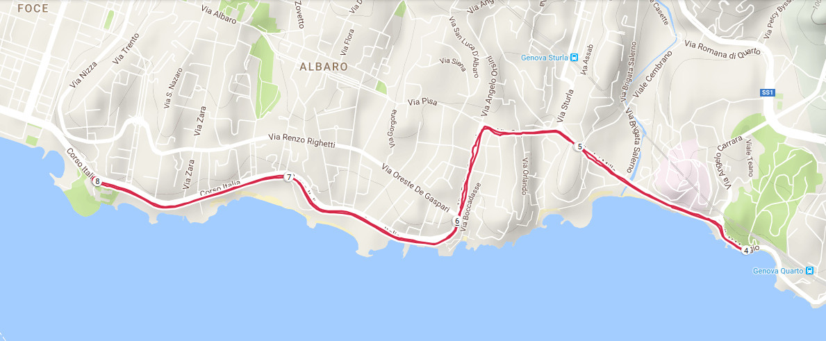 Percorso del 53° allenamento