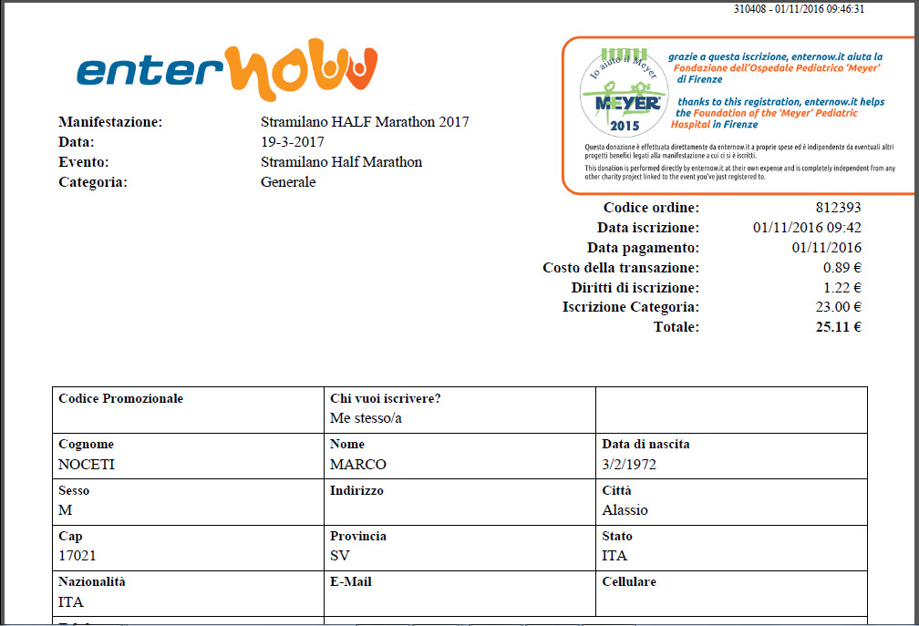 Iscrizione StraMilano 2017