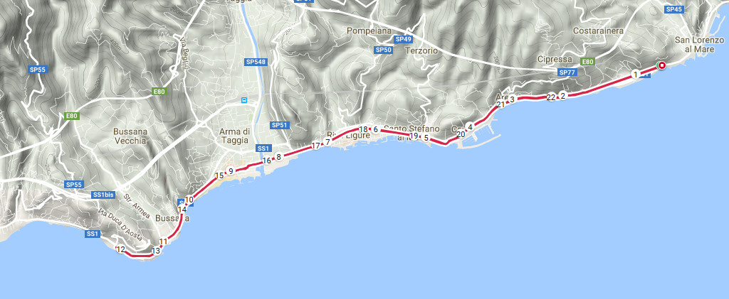 71° Allenamento - Percorso