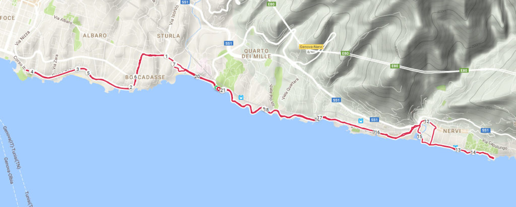 97° Allenamento: percorso
